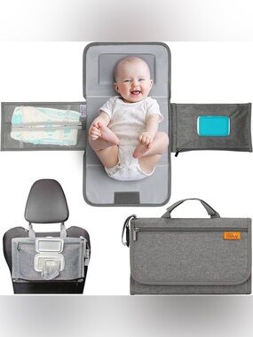 Kopi Baby Portable Diaper Changing Pad (Grey, Modern)